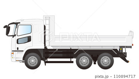 働くクルマ：大型トラック_ダンプショート 110894717