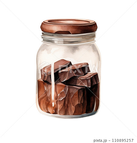 Jar of Chocolate with Lid. AI Generated Image 110895257