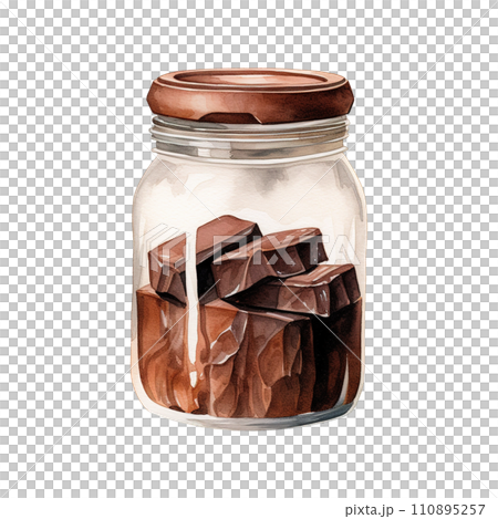 Jar of Chocolate with Lid. AI Generated Image 110895257