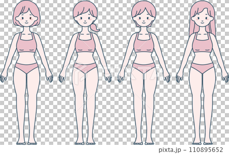 用於醫療和美容目的的女性全身插圖 110895652