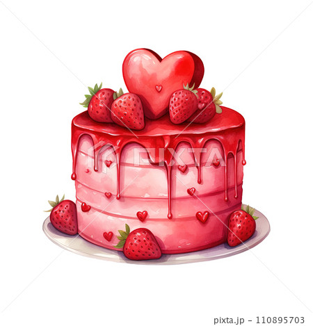 Piece of Cake with a Heart. AI Generated Image 110895703