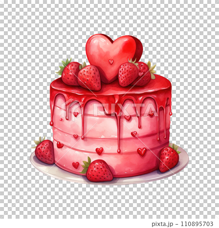 Piece of Cake with a Heart. AI Generated Image 110895703