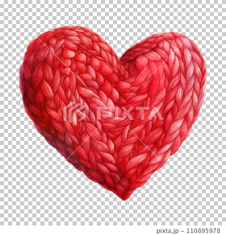 Red Heart Shaped Yarn. AI Generated Image 110895978