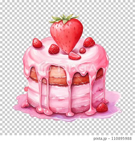 Piece of Cake with a Heart. AI Generated Image Piece of Cake with a Heart. AI Generated Image 110895988