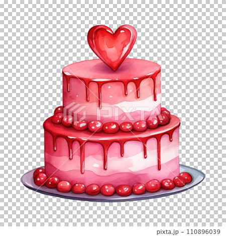 Cake with a Heart. AI Generated Image 110896039
