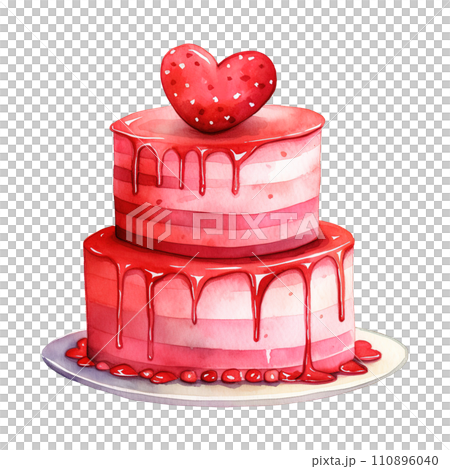 Cake with a Heart. AI Generated Image 110896040
