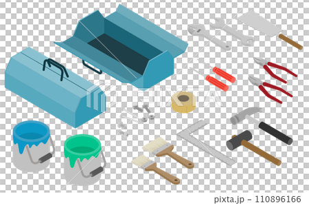 Isometric illustration: tool set 110896166