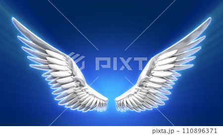 翼　エフェクト　羽　ウイング　銀 110896371
