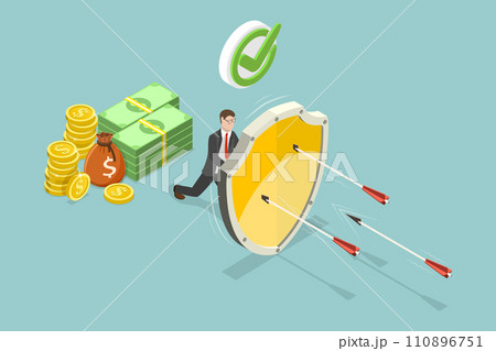 3D Isometric Flat Vector Illustration of Financial Security 110896751