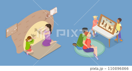 3D Isometric Flat Vector Illustration of Family Sparetime and Leisure 3D Isometric Flat Vector Illustration of Family Sparetime and Leisure 110896866