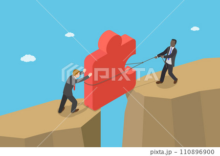 3D Isometric Flat Vector Illustration of Problem Solution 110896900