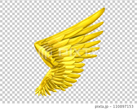 Wings with mask Feathers Wings Bird Gold 110897153