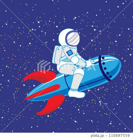 ロケットに乗った宇宙飛行士 110897559