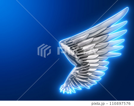 翼　エフェクト　羽　ウイング　銀 110897576