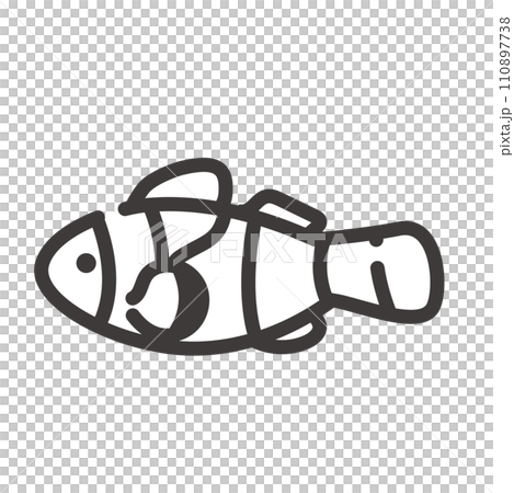 Clownfish saltwater fish illustration icon 110897738