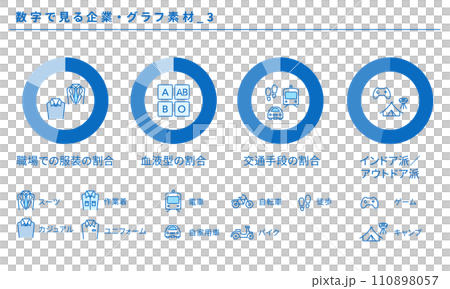 Companies and graph material set by numbers_3, vector 110898057