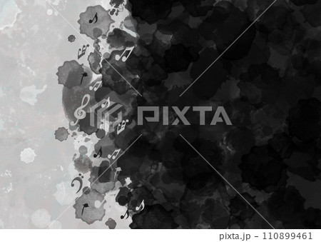 絵の具を落としたようなモノクロの音楽背景素材 110899461