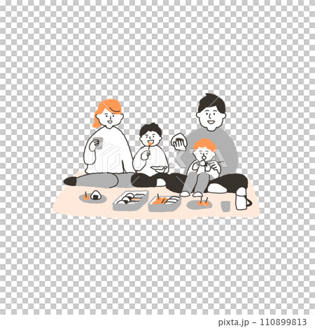 Picnic for the whole family of four 110899813