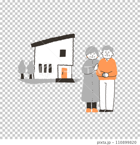 一棟房子和老年夫婦 110899820