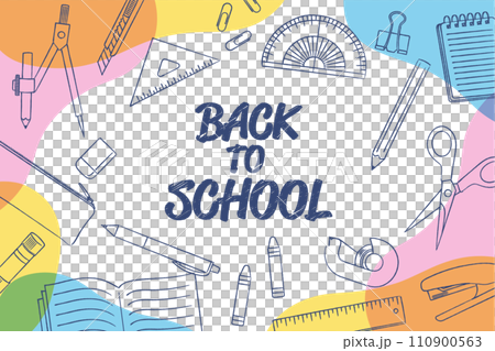 Hand drawn stationery banner background_vector illustration 110900563