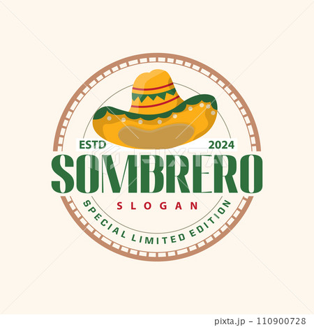 Sombrero hat logo simple mexican festival hat design template illustration 110900728