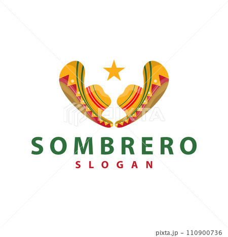 Sombrero hat logo simple mexican festival hat design template illustration 110900736