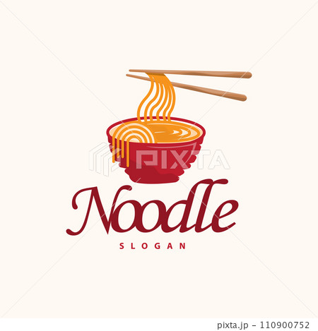Noodle logo vector traditional japanese food ramen noodles restaurant brand silhouette design template Noodle logo vector traditional japanese food ramen noodles restaurant brand silhouette design template 110900752