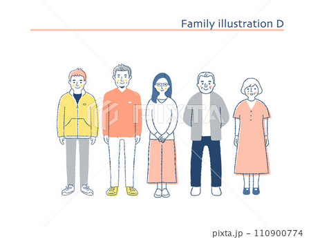 笑顔の家族　全身　D 110900774