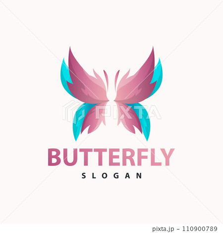 Butterfly logo design beautiful flying animal illustration vector simple minimalist colorful illustration Butterfly logo design beautiful flying animal illustration vector simple minimalist colorful illustration 110900789