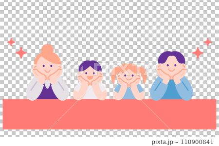 一個幸福的家庭四位朋友的插圖 一個幸福的家庭四位朋友的插圖 110900841