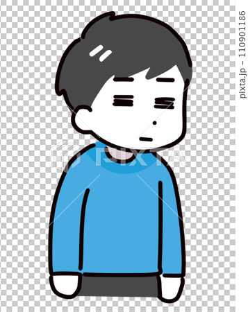 無気力になっている猫背の男性 110901186