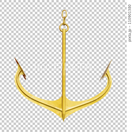 Gold color anchor isolated Gold color anchor isolated 110901380