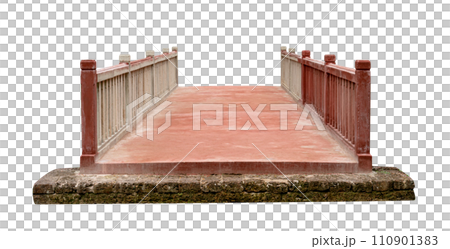 red bridge isolated 110901383