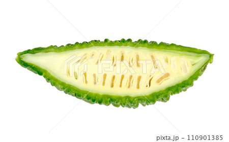 Bitter gourd or Bitter melon or Momordica charantia isolated 110901385