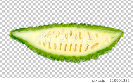 Bitter gourd or Bitter melon or Momordica charantia isolated 110901385
