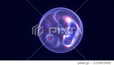 Blue glass energy plasma futuristic magic round ball sphere. Abstract background 110901402