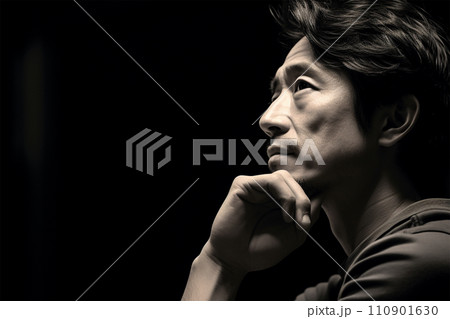 考える日本人の男性 110901630