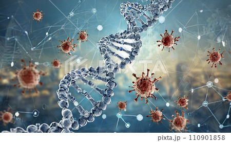 ウイルスイメージ（AI生成画像） 110901858