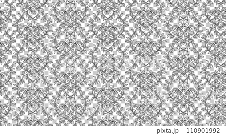 Seamless pattern background material, Islamic arabesque pattern (black lines only, transparent background) 110901992