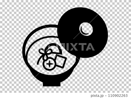 蓋付き汁椀のイラスト 110902263