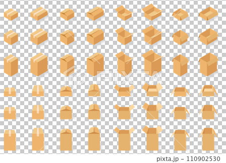 Vector illustration set of cardboard boxes Vector illustration set of cardboard boxes 110902530