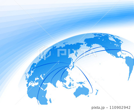 球面の日本中心の世界地図のビジネスイメージ 110902942