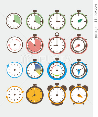 ベクター時計ストップウォッチイラスト 110903224