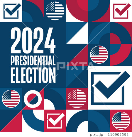 Presidential election 2024. Template for background, banner, poster with text inscription. Vector Presidential election 2024. Template for background, banner, poster with text inscription. Vector 110903592