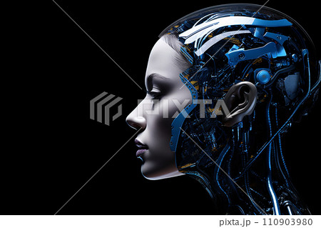 人間の形をしたロボットの女性、アンドロイド 110903980