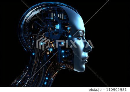 人間の形をしたロボットの女性、アンドロイド 110903981