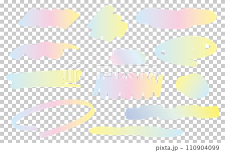 Watercolor style brush line decoration paint underline gradation 110904099