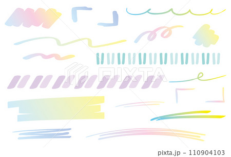 手書きペンのライン装飾 ブラシ 絵の具 アンダーライン 水彩風グラデーション 手書きペンのライン装飾 ブラシ 絵の具 アンダーライン 水彩風グラデーション 110904103