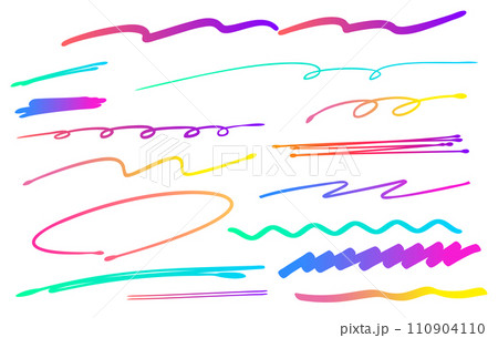 手書きペンのライン装飾 ブラシ 蛍光ペン アンダーライン グラデーション 手書きペンのライン装飾 ブラシ 蛍光ペン アンダーライン グラデーション 110904110