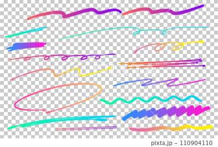 手書きペンのライン装飾 ブラシ 蛍光ペン アンダーライン グラデーション 手書きペンのライン装飾 ブラシ 蛍光ペン アンダーライン グラデーション 110904110